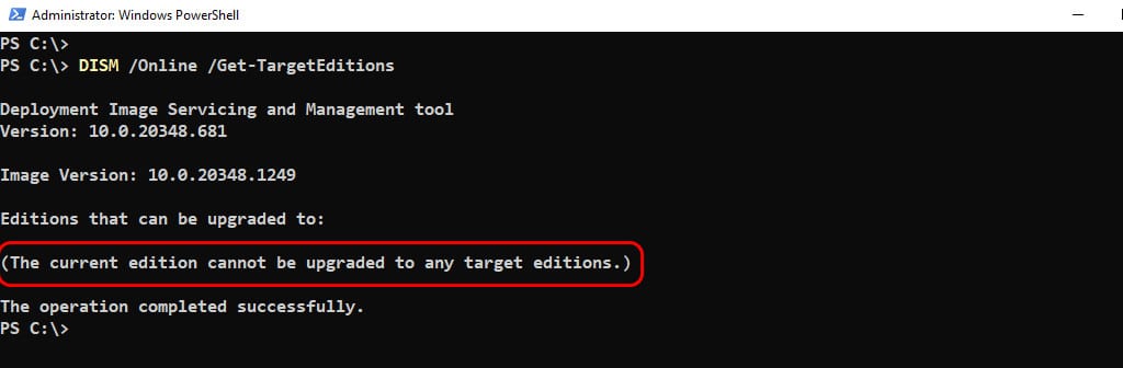 Downgrade Windows Server from a higher edition to a lower one (2)