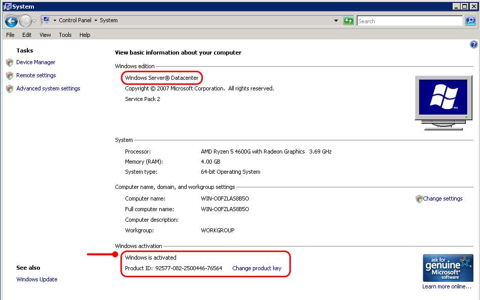 How to activate Windows Server 2008 Datacenter (2)