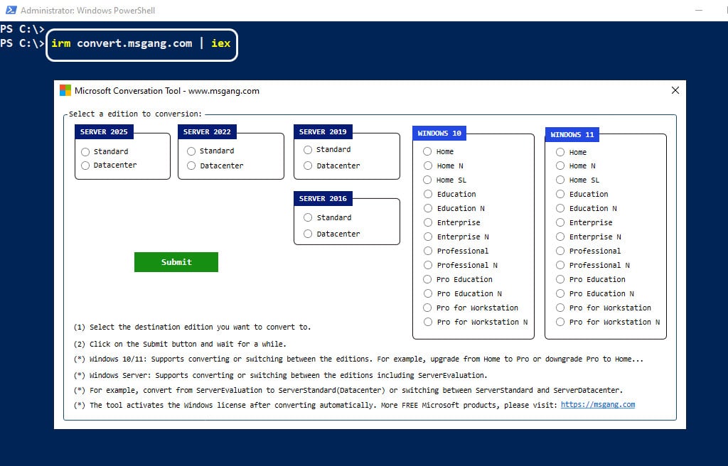 Convert Windows Server Evaluation to Server Standard