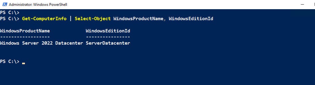 Verify the Windows Server edition and version
