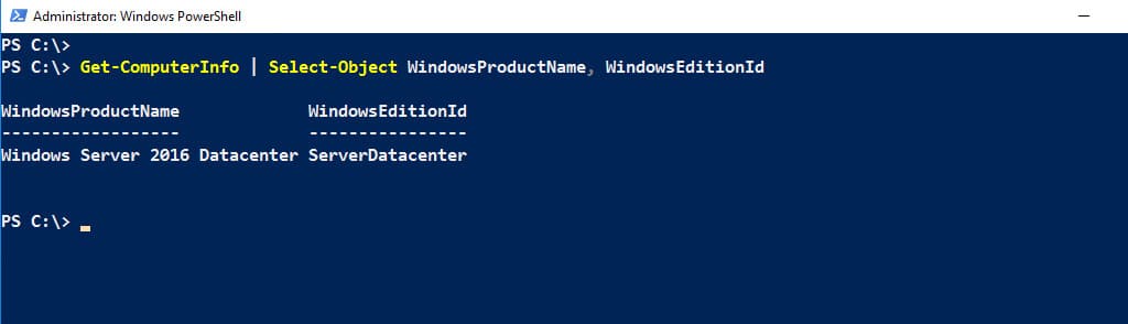 Verify the Windows Server edition and version