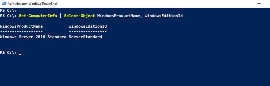 Verify the Windows Server edition and version