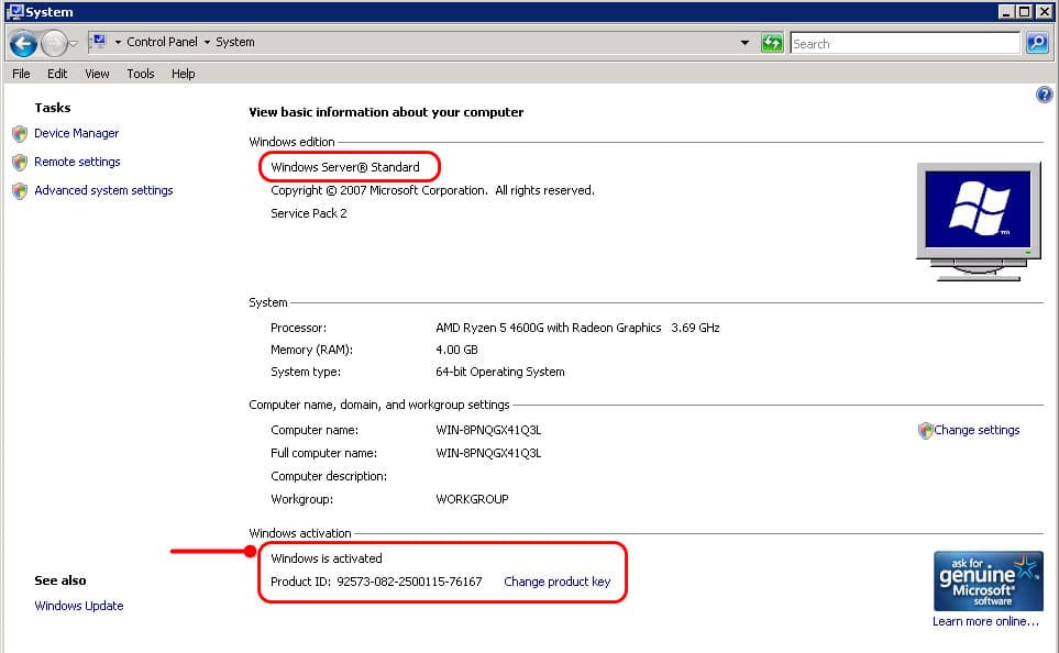 How to activate Windows Server 2008 Standard (2)