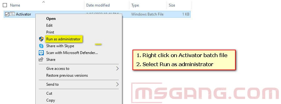 Method 2: Activate Microsoft Excel 2019 Batch File
