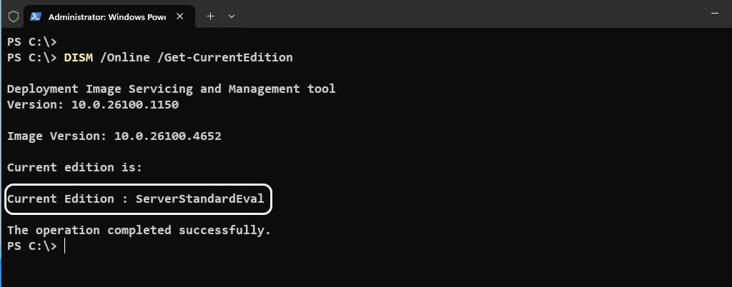 Find the Windows Server edition (2)
