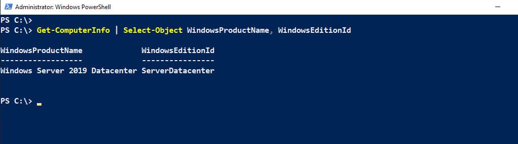 Verify the Windows Server edition and version