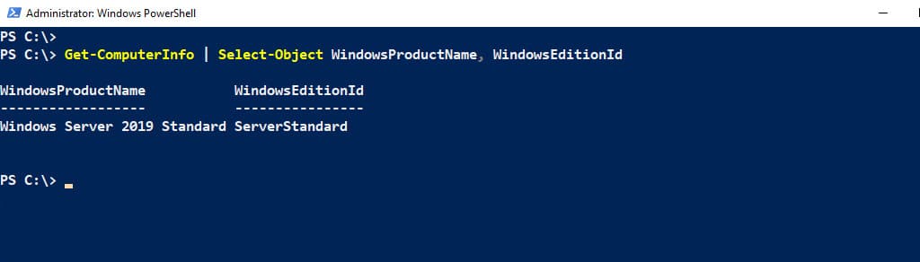 Verify the Windows Server edition and version