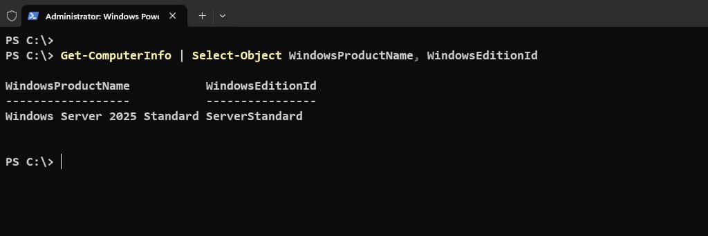 Verify the Windows Server edition